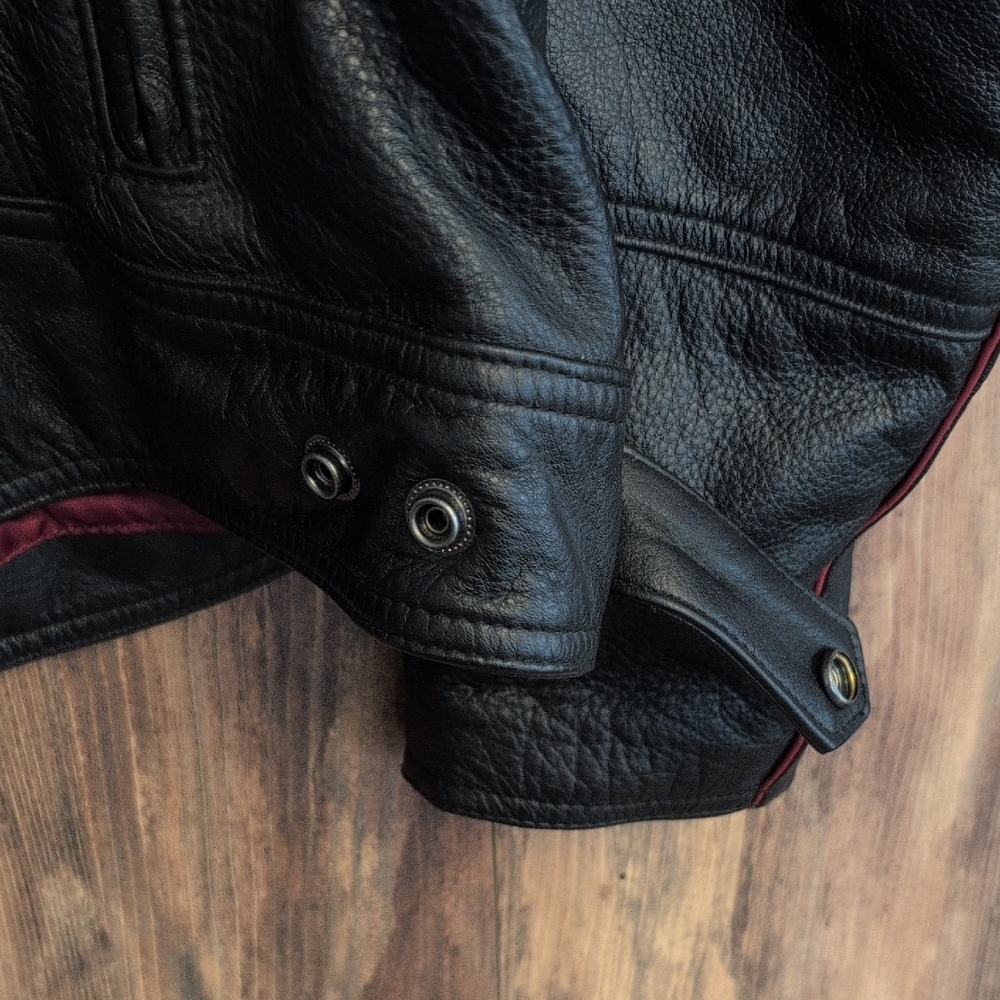 Harley Davidson Zip Out Hoodie Genuine Leather Jacket Coat XL R205 - Picture 8 of 16